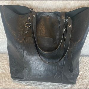 Frye black leather tote